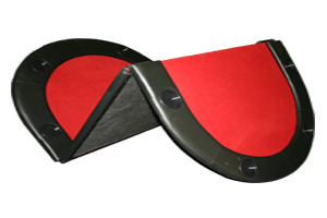 Texas Holdem Poker Table Top with Cup Holders - Red Oval